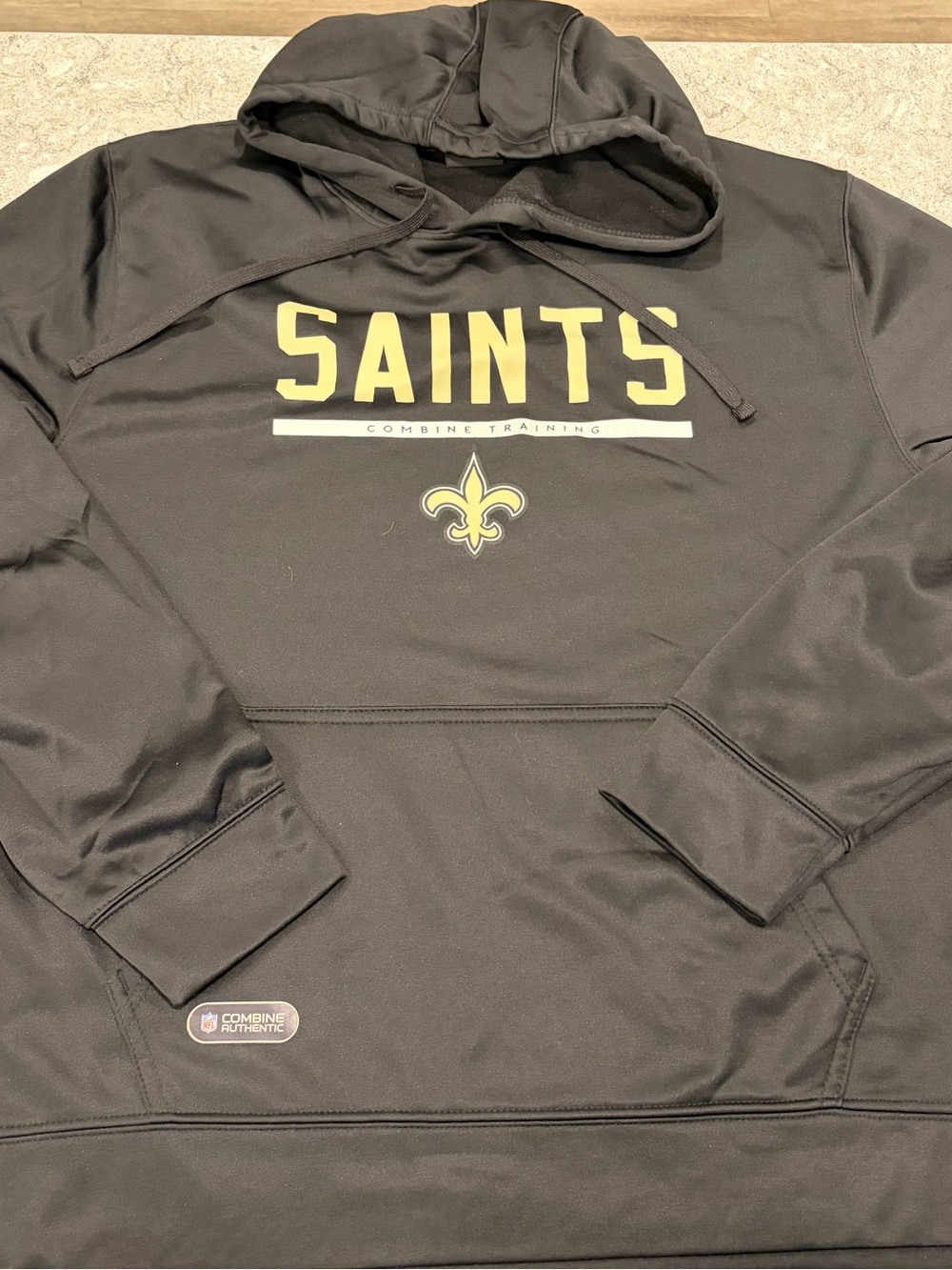 New Orleans Saints NFL  Team Apparel Combine Authentic Pullover Hoodie-XL